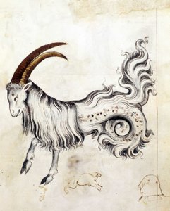 Sloane 3983, f.3v Das Sternzeichen Steinbock