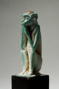 Amulett eines Affen, 18.-19. Dynastie, 1540-1186 v. Chr. (Faience)