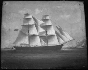 Waverley, gebaut von McGregor Bros, Einfahrt nach Waipu, 1863 von New Zealand School
