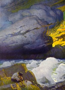 Illustration für Robinson Crusoe von Newell Convers (after) Wyeth