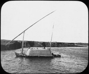 Eine beladene Dahabiyeh, Ägypten, ca. 1890