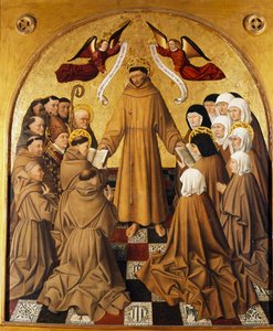 Altarbild, St. Franziskus übergibt die Regel an seine Anhänger (Minderbrüder und die Armen Klarissen)