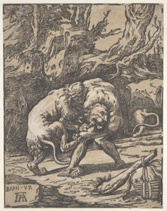 Herkules und der Nemeische Löwe, 1540-50 von Niccolo Vicentino