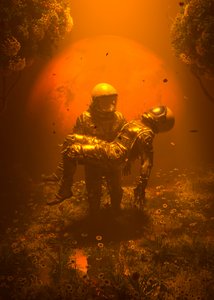 Goldener Mondastronaut von Nicebleed