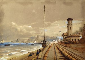Atmosphärische Eisenbahn in Dawlish, ca. 1850 von Nicholas Condy
