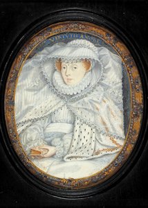 Eine Dame, traditionell identifiziert als Maria Stuart (Aquarell auf Pergament)
