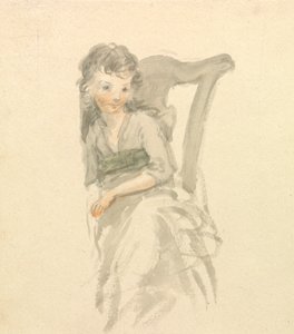 Studie eines Mädchens, das auf einem Stuhl sitzt von Nicholas Pocock