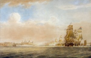 Die britische Flotte vor Schloss Kronborg, Helsingör, 28. März 1801 [vor der Schlacht von Kopenhagen]