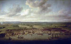 Die Docks und Werften von Woolwich (England), die Werft der königlichen Gebäude seit dem 16. Jahrhundert von Nicholas Pocock