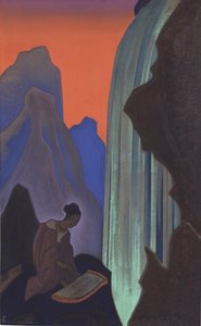 Lied des Wasserfalls von Roerich, Nicholas (1874-1947). Tempera auf Leinwand, Größe: 99,5x61,5, Staatliches Museum für Orientalische Kunst, Moskau