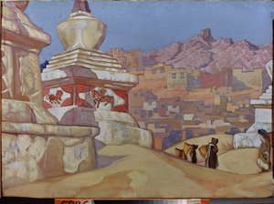 Reiter des Glücks (aus der Serie Maitreya) von Nicholas Roerich