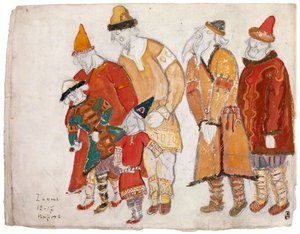 Völker. Kostümentwurf für die Oper Fürst Igor von A. Borodin, 1914