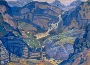 Bühnenbild für das Theaterstück Peer Gynt von H. Ibsen, 1912 von Nikolai Konstantinowitsch Roerich