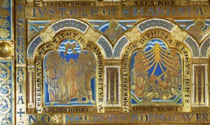 Der Verduner Altar. Links: Christi Himmelfahrt von Nicholas of Verdun