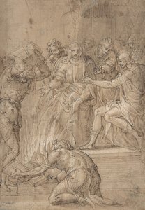 Die Kumanische Sibylle vor Tarquinius dem Stolzen, 16. Jahrhundert von Nicolò dell