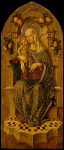 Madonna mit Kind auf dem Thron, ca. 1475-90 (Tempera auf Holz, Goldgrund)