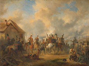 Die Schlacht von Bautersem während des Zehntägigen Feldzugs von Nicolaas Pieneman (signed by artist)