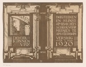 Einbandentwurf für: Bericht der Zeichen- und Kunstgewerbeschule für Mädchen in Amsterdam über das Jahr 1920