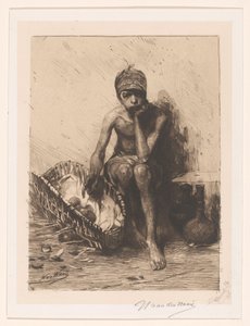 Obstverkäufer von Nicolaas van der Waay (signed by artist)
