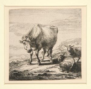 Die Gruppe der Kühe, mit der Milchmagd von Nicolaes Berchem