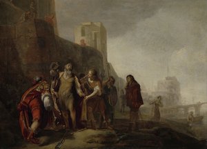 Die Legaten Alexanders des Großen investieren den Gärtner Abdalonymus mit den Insignien der Königswürde von Sidon, 1649 von Nicolaes Knüpfer