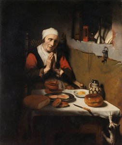 Alte Frau beim Gebet, bekannt als 