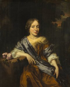 Porträt von Catharina Pottey, Schwester von Willem und Sara Pottey von Nicolaes Maes