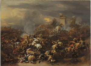 Die Schlacht zwischen Alexander und Porus von Nicolaes Pietersz. Berchem