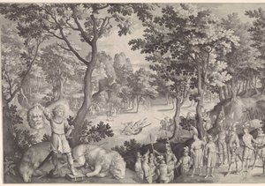 David und Goliath von Nicolaes de Bruyn