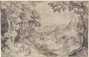 Landschaft mit Hirschjagd