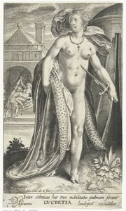 Lucretia mit Dolch an ihrer Brust von Nicolaes de Bruyn
