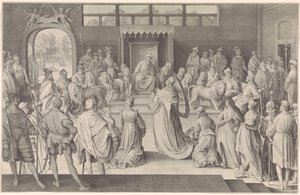 Salomo empfängt die Königin von Saba von Nicolaes de Bruyn