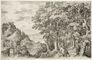 Samson tötet den Löwen von Nicolaes de Bruyn