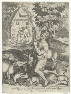 Verlorener Sohn als Schweinehirt von Nicolaes de Bruyn