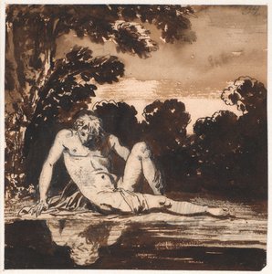 Hyachinthos, Apollons Jüngling, Narcissus, ruhend am Bach