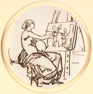 Genius der Malerei. Kreisrunde Komposition von Nicolai Abildgaard