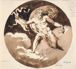 Donnerstag. Jupiter mit dem Blitz in der rechten Hand von Nicolai Abildgaard