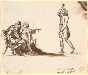 Drei Figuren in antiker Kleidung