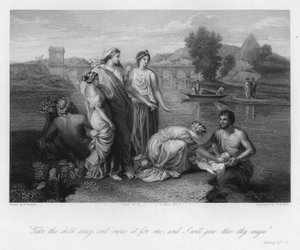 Das Auffinden des Moses, Exodus II, 9 (Stich)