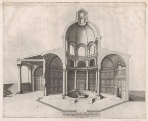 Speculum Romanae Magnificentiae: Innenraum des Lateran, 16. Jahrhundert von Nicolas Beatrizet