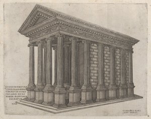 Speculum Romanae Magnificentiae: Der Tempel des Glücks in Rom von Nicolas Beatrizet