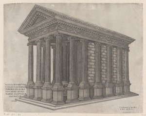 Tempel der Fortuna, Rom, 1550 von Nicolas Beatrizet