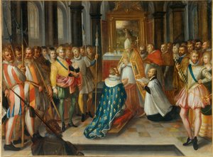 Die Abkehr von Heinrich IV., König von Frankreich, in Saint Denis am 25. Juli von Nicolas Bollery