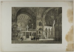 Venedig: Zweite Innenansicht von St. Markus, Platte sechzehn aus Italie Monumentale et Pittoresque von Nicolas Chapuy