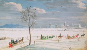Deutsche Schneelandschaft mit Schlitten von Nicolas Hoffmann