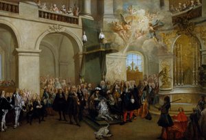 Verleihung des Ordens des Heiligen Geistes in der Kapelle von Versailles, 3. Juni 1724