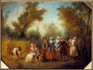 Sommerliche Landpartie zur Erntezeit von Nicolas Lancret