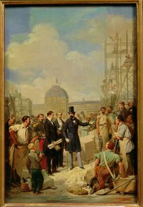 Studie für Napoleon III. (1808-73) besucht die Arbeiten am Louvre, 1854