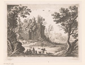 Gebäude an einem Fluss von Nicolas Perelle