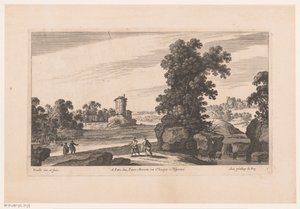 Flusslandschaft mit Turm